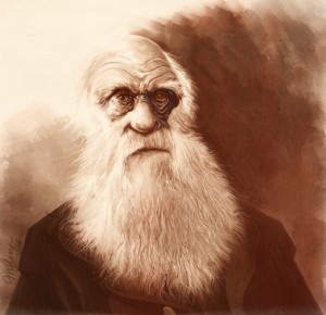 Charles Darwin caricature