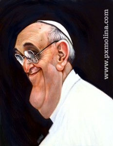 caricature pope francis